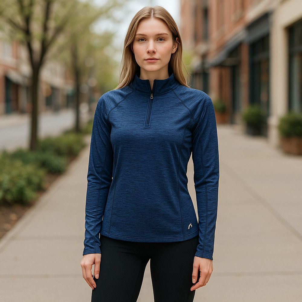 Head Pullover Womens Small Blue 1/4 Zip Long Sleeve Performance Thumbholes NEW